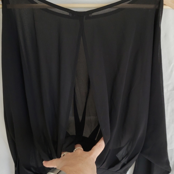 Company store chiffon blouse rhinestone cuffs - Picture 5 of 7